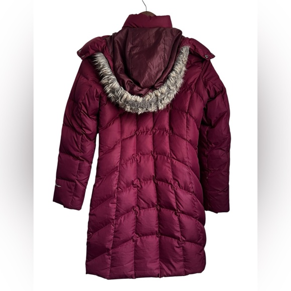 Eddie Bauer Burgundy Women’s Quilted Down Hooded Jacket - XS - Picture 2 of 10